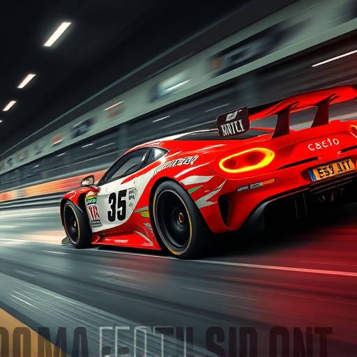 Image représentant une scène d'action palpitante avec une voiture de course